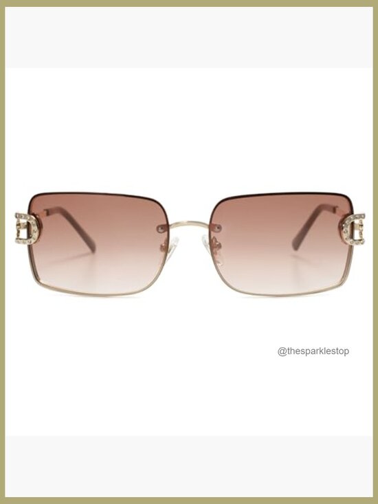 Vintage Rectangle Sunglasses, Oversized Rimless UV400 Metal Frames main image 5